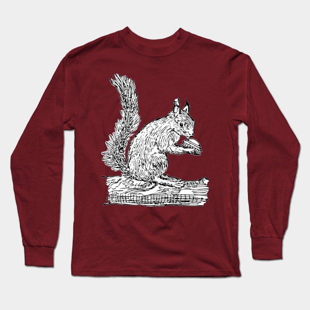 Squirrel and UFO Long Sleeve T-Shirt by ACE5Handbook